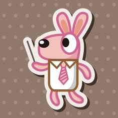 animal rabbit worker cartoon theme elements N15