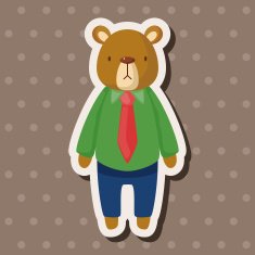 animal bear worker cartoon theme elements N25
