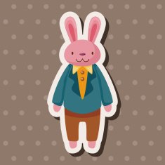 animal rabbit worker cartoon theme elements N16