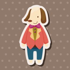 animal dog worker cartoon theme elements N18