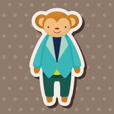 animal monkey worker cartoon theme elements N13
