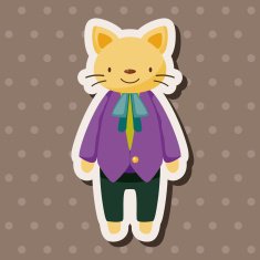 animal cat worker cartoon theme elements N18