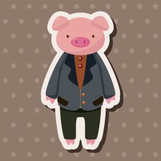 animal pig worker cartoon theme elements N16