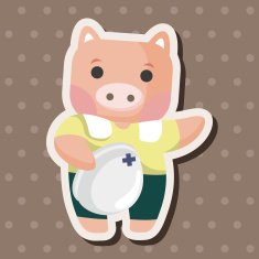 animal worker cartoon theme elements N46