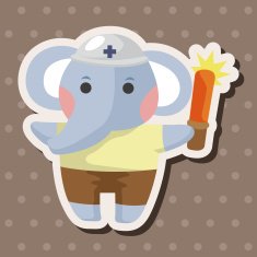 animal elephant worker cartoon theme elements N9