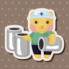 animal cat worker cartoon theme elements N19