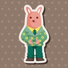 animal rabbit worker cartoon theme elements N17