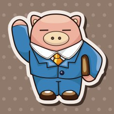 animal worker cartoon theme elements N52
