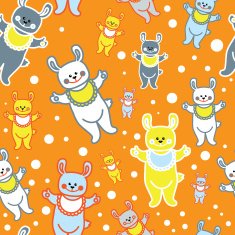 seamless texture with a rabbit in Bibs
