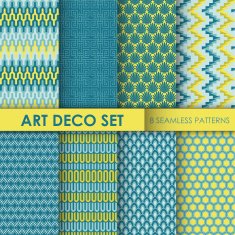 Vintage Art Deco Background Set - 8 seamless patterns
