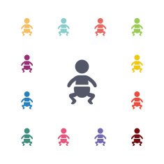 baby flat icons set N3