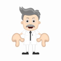 Ben Boy Funny happy scientist cartoon character comic expression N13
