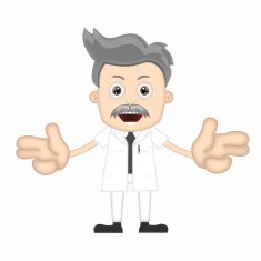 Ben Boy Funny happy scientist cartoon character comic expression N14