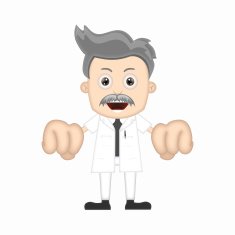 Ben Boy Funny happy scientist cartoon character comic expression N16