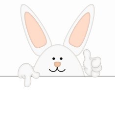 funny easter bunny cartoon comic illustration placeholder N13