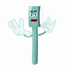 Angry Cartoon Toothbrush Dentist Children Kids Comic N2
