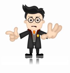Ben Boy Cartoon Character Magican Magus Wizard unfriendly N11