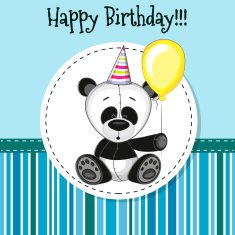 Panda with balloon
