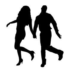 Vector silhouette of couple N6