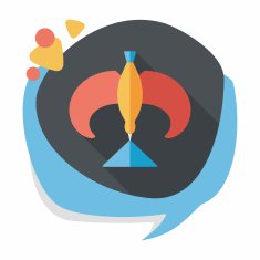 Balancing bird flat icon with long shadow N7