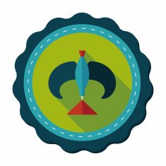 Balancing bird flat icon with long shadow N8