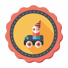 toy car flat icon with long shadow N15