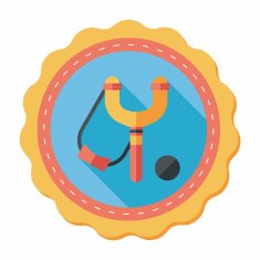 slingshot flat icon with long shadow eps10 N10