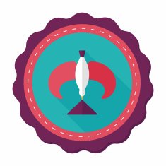 Balancing bird flat icon with long shadow N10