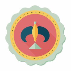 Balancing bird flat icon with long shadow N11