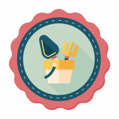 Shovel and bucket toys flat icon with long shadow eps10 N9