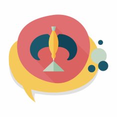 Balancing bird flat icon with long shadow N13