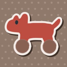 toy dog flat icon elements eps10 N4