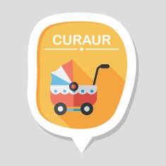 Pram flat icon with long shadow eps10 N19