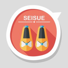 baby booties flat icon with long shadow N13