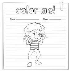 Coloring worksheet with a boy