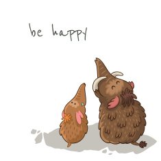 Cute cartoon card with mammoth Vector illustration N7