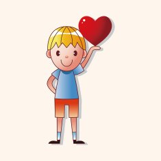 little kid with heart theme elements N83