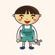 family boy character flat icon elements background eps10 N12