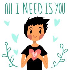 Romantic cute All I need is you postcard