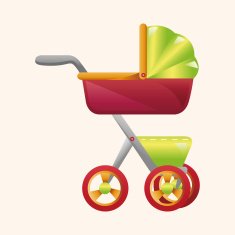 Baby carriages theme elements N79