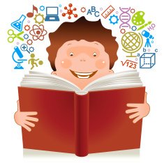 boy is reading a book