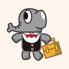 animal elephant worker cartoon theme elements N10
