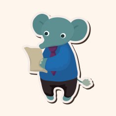 animal elephant worker cartoon theme elements N11