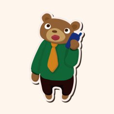 animal bear worker cartoon theme elements N30