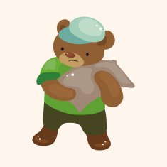 animal bear worker cartoon theme elements N31