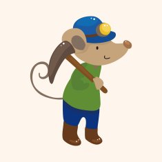animal mouse worker cartoon theme elements N5
