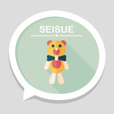 teddy bear flat icon with long shadow eps10 N10