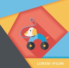 toy dog flat icon with long shadow eps 10 N10