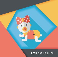 baby Rattle flat icon with long shadow eps10 N64