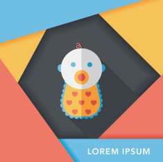 baby flat icon with long shadow eps 10 N13